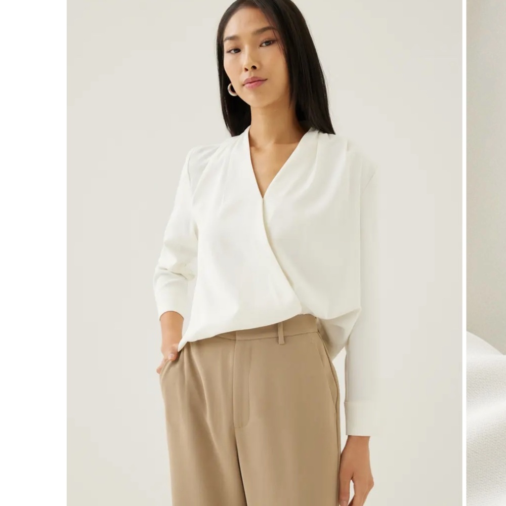 LOVE BONITO 'Ada' V-neck Wrap Blouse NWT